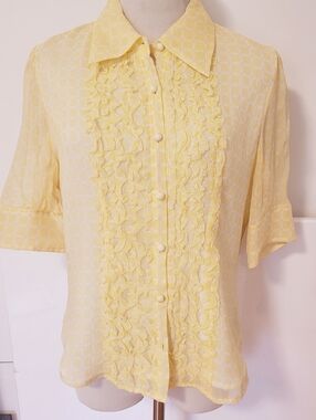 Ann Klein Silk Button Down SS.